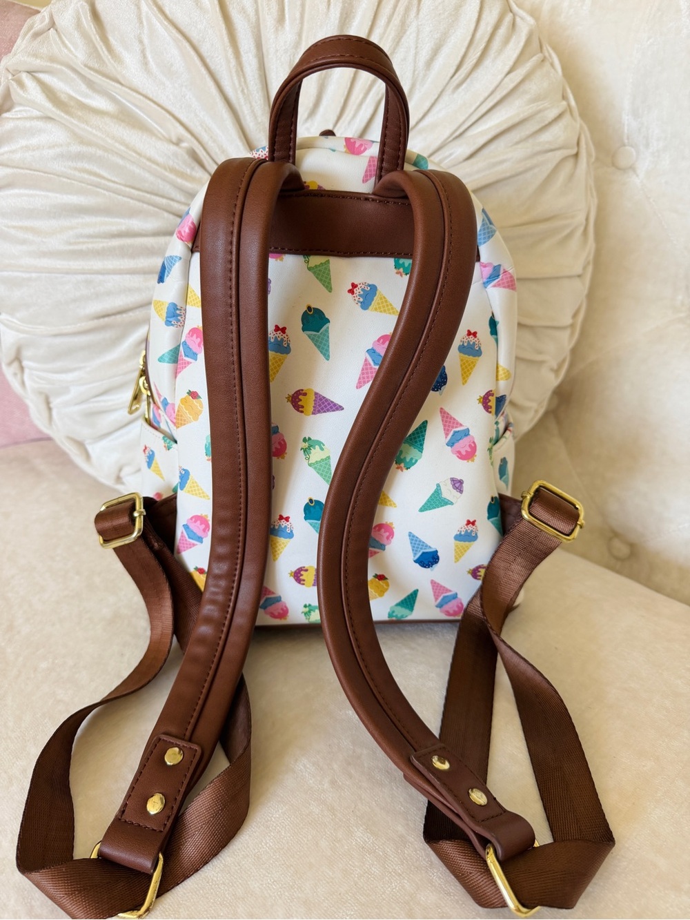 Disney Loungefly Princess Ice Cream Cones Mini Backpack Sprinkles Waffle Cone - Picture 7 of 16